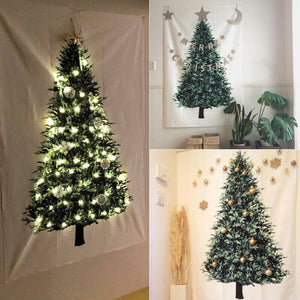 Ins Christmas tree pine hang cloth wall decor cloth Christmas decoration for home small fresh holiday background simple tapestry - TOPRIS