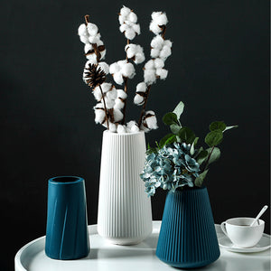 Vase simple home decoration flower vase flower pot imitation ceramic plastic vase - TOPRIS